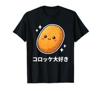 Kawaii Japonés Korokke Lover Crujiente Croqueta Comida Arte Camiseta gráfica económica