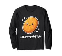 Kawaii Japonés Korokke Lover Crujiente Croqueta Comida Arte Manga Larga