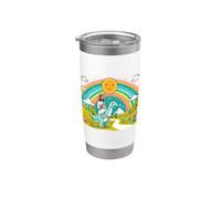 Kawaii Jesús montando dinosaurio T-Rex Meme Cute Dino Believer Vaso térmico de acero inoxidable de doble pared