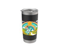 Kawaii Jesús montando dinosaurio T-Rex Meme Cute Dino Believer Vaso térmico de acero inoxidable de doble pared