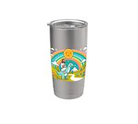Kawaii Jesús montando dinosaurio T-Rex Meme Cute Dino Believer Vaso térmico de acero inoxidable de doble pared