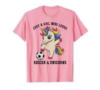 Kawaii Just Girl Who Love Soccer & Unicorns Score Club Hair Camiseta