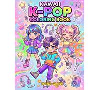 Kawaii K-Pop Coloring Book, Cute Chibi Idols, Korean Snacks & K-Fashion: 50 Adorable Fun Stress-Relief Pages for Teens, Kids & K-Pop Fans with Idols, Food, Outfits, Accessories & Music Themes.