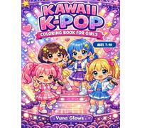 KAWAII K-POP COLORING BOOK FOR GIRLS: 50 large-print coloring pages featuring adorable kawaii-style idols, sparkling outfits, super cute poses, and lots of K-pop energy.