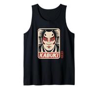 Kawaii Kabuki Máscara Japonesa Kanji Anime Otaku Japón Recuerdo Camiseta sin Mangas