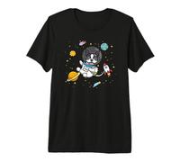 Kawaii Kids & Boys Astronaut Space Boston Terrier Dog Lover Camiseta Premium