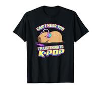 Kawaii Kids Can't Hear You Listening to KPOP Fan Capybara Camiseta
