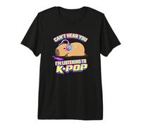 Kawaii Kids Can't Hear You Listening to KPOP Fan Capybara Camiseta Premium