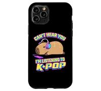 Kawaii Kids Can't Hear You Listening to KPOP Fan Capybara Carcasa para iPhone 11 Pro