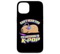 Kawaii Kids Can't Hear You Listening to KPOP Fan Capybara Carcasa para iPhone 13