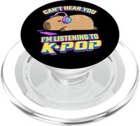 Kawaii Kids Can't Hear You Listening to KPOP Fan Capybara PopSockets PopGrip para MagSafe