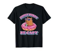 Kawaii Kids Womens Girls Donut Don't Worry Be Capy Lover Camiseta