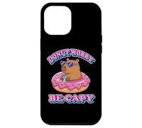 Kawaii Kids Womens Girls Donut Don't Worry Be Capy Lover Carcasa para iPhone 12 Pro MAX