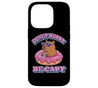 Kawaii Kids Womens Girls Donut Don't Worry Be Capy Lover Carcasa para iPhone 14 Pro