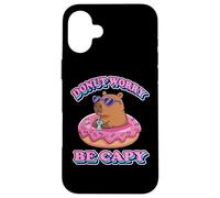 Kawaii Kids Womens Girls Donut Don't Worry Be Capy Lover Carcasa para iPhone 16 Plus