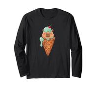Kawaii Kids Womens Girls Ice Cream Cone Meme Lover Capybara Manga Larga