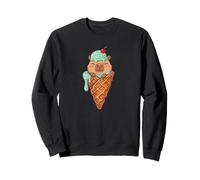 Kawaii Kids Womens Girls Ice Cream Cone Meme Lover Capybara Sudadera