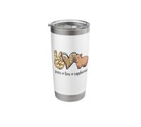 Kawaii Kids Womens Girls Peace Love Meme Lover Capybara Vaso térmico de acero inoxidable de doble pared