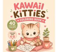 Kawaii Kitties Coloring Book: Cute Cats for Kids Ages 4-8 with Fun Facts and Easy Coloring Pages (Kawaii Animal Coloring Books for Kids)