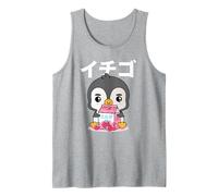 Kawaii Leche De Fresa Chibi Pingüino Japón Vibes Ichigo Camiseta sin Mangas