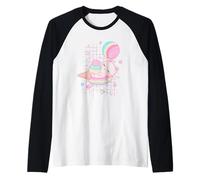 Kawaii Leche Fresa Gato Pastel Helado Galaxia Camiseta Manga Raglan