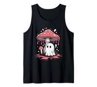 Kawaii Lindo Boo En Paraguas Seta Halloween Cottagecore Camiseta sin Mangas