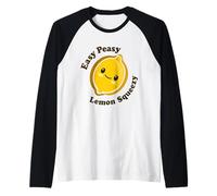 Kawaii Lindo Easy Peasy Limón Squeezy Divertido Fruta Comida Juego de Palabras Camiseta Manga Raglan