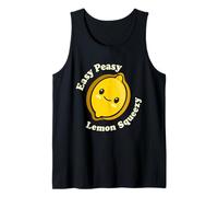 Kawaii Lindo Easy Peasy Limón Squeezy Divertido Fruta Comida Juego de Palabras Camiseta sin Mangas