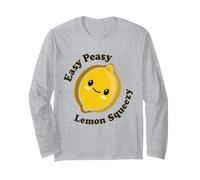 Kawaii Lindo Easy Peasy Limón Squeezy Divertido Fruta Comida Juego de Palabras Manga Larga