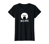 Kawaii Lindo Onigiri Japonés Bola de Arroz y Hiragana Camiseta gráfica económica