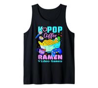 Kawaii Love Coffee Video Juegos Ramen Y K-Pop Fans Regalo Camiseta sin Mangas