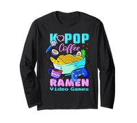 Kawaii Love Coffee Video Juegos Ramen Y K-Pop Fans Regalo Manga Larga