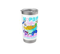 Kawaii Love Coffee Videojuegos Ramen Y K-Pop Fans Vaso térmico de acero inoxidable de doble pared