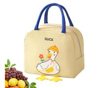 Kawaii Lunch Box, Cartoon Duck Leakproof Carrier, Insulated Foil Bag for Sc