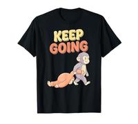 Kawaii Macaco Japonés Baby Monkey Cute Keep Going Camiseta