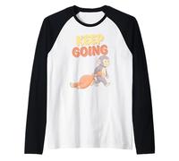 Kawaii Macaco Japonés Baby Monkey Cute Keep Going Camiseta Manga Raglan