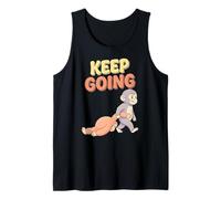 Kawaii Macaco Japonés Baby Monkey Cute Keep Going Camiseta sin Mangas