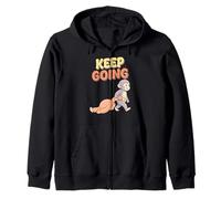 Kawaii Macaco Japonés Baby Monkey Cute Keep Going Sudadera con Capucha