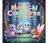 Kawaii Magical Creatures: Coloring Book: Stress Relief & Therapeutic Coloring Book with Capybaras - Big, Easy Pages for Kids & Adults