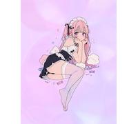 Kawaii Maid Aesthetic College Ruled Notebook: Cute Anime Girl Journal with Pink Lined Pages - 90 Pages, 8.5" × 11 Pastel Aesthetic School Supplie