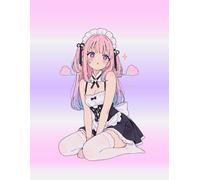 Kawaii Maid Anime Notebook - Cute College Ruled Journal: Pastel Aesthetic Pink Lined Pages with Anime Maid Illustrations, 90 Pages Large Size (8.5×11)