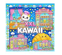Kawaii Malbuch für Kinder: 88 süße Schwarz-Weiß-Malbilder mit Tieren, Fantasie & gemütlichen Szenen