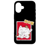 Kawaii Maneki-Neko Anime Cat Japanese Good Luck Feng Shui Carcasa para iPhone 16