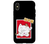 Kawaii Maneki-Neko Anime Cat Japanese Good Luck Feng Shui Carcasa para iPhone X/XS