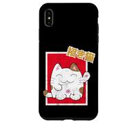 Kawaii Maneki-Neko Anime Cat Japanese Good Luck Feng Shui Carcasa para iPhone XS MAX