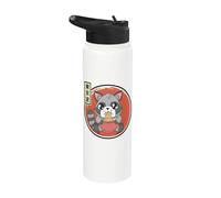 Kawaii Mapache Comiendo Fideos Ramen Japonés Sun Girls Anime Stainless Steel Insulated Water Bottle