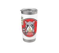 Kawaii Mapache Comiendo Fideos Ramen Japonés Sun Girls Anime Vaso térmico de acero inoxidable de doble pared