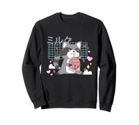Kawaii Mapache Fresa Leche Lindo Basura Panda Animal Art Sudadera
