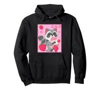 Kawaii Mapache Fresa Leche Lindo Basura Panda Animal Art Sudadera con Capucha