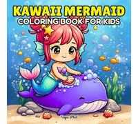 Kawaii Mermaid Coloring Book for Kids: Cute and Easy Ocean Designs for Girls Ages 4-8, Bold and Simple Pages for Fun, Creativity, and Relaxation